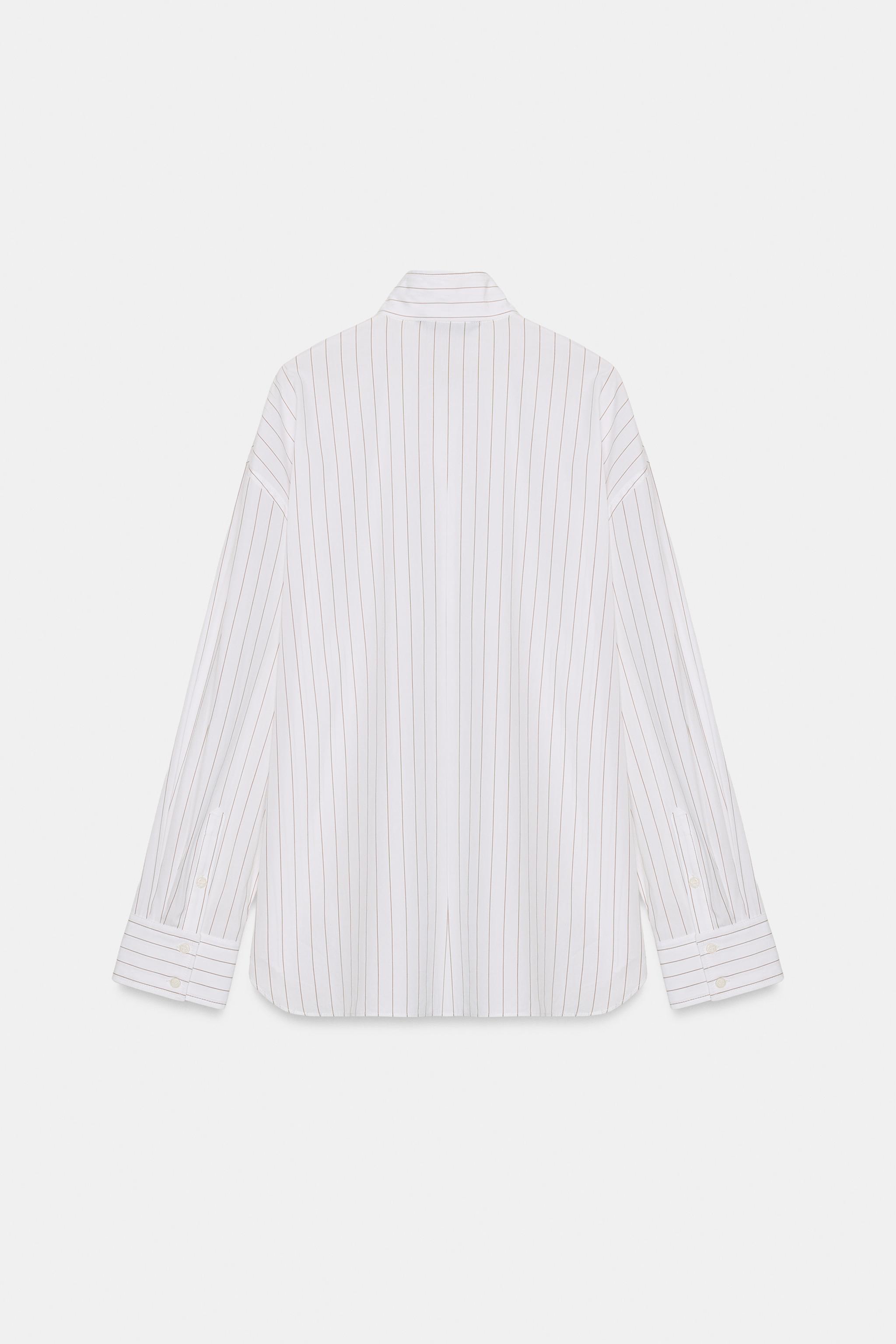 CHEMISE EN POPELINE À RAYURES AVEC FOULARD